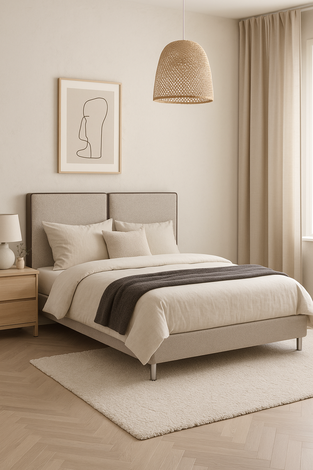 Cama Malasia Almohada- cabecera acolchado y estructura metálica