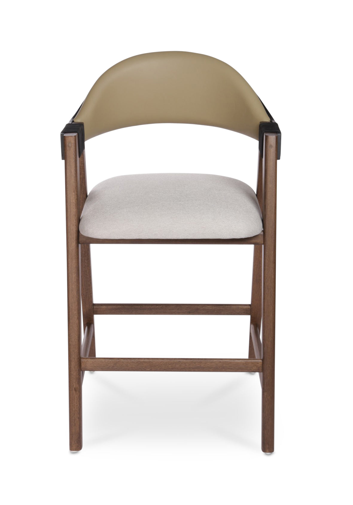 Silla Alta San Francisco | Banco Moderno con Respaldo Curvo y Estructura de Madera
