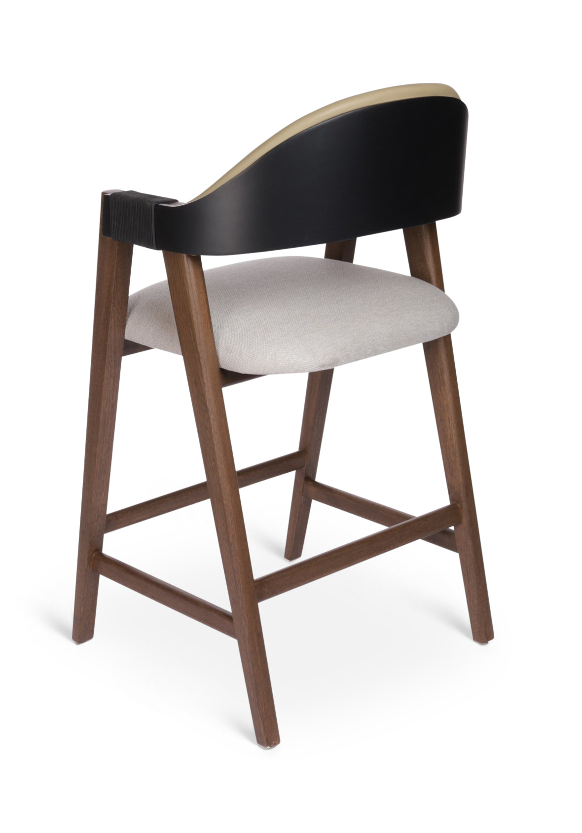 Silla Alta San Francisco | Banco Moderno con Respaldo Curvo y Estructura de Madera