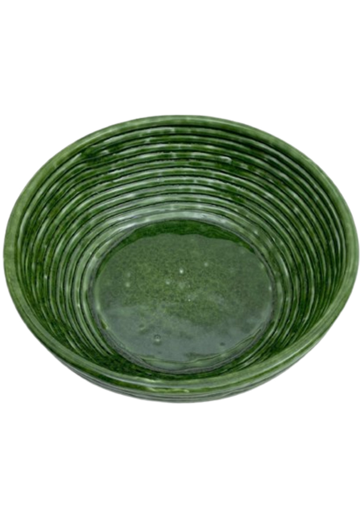 Tazón Acanalado Verde Cerámica- Esmerald