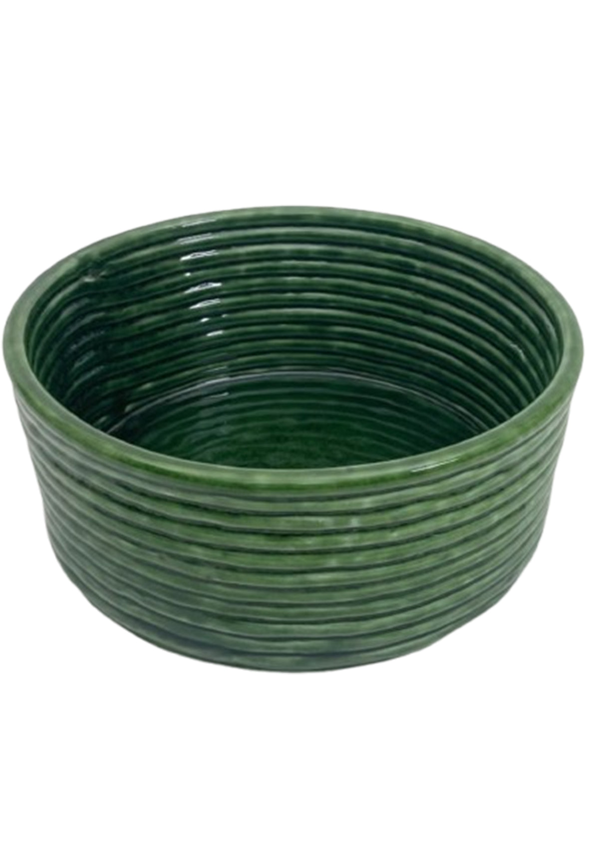 Bandeja Acanalada Verde Cerámica -Esmerald