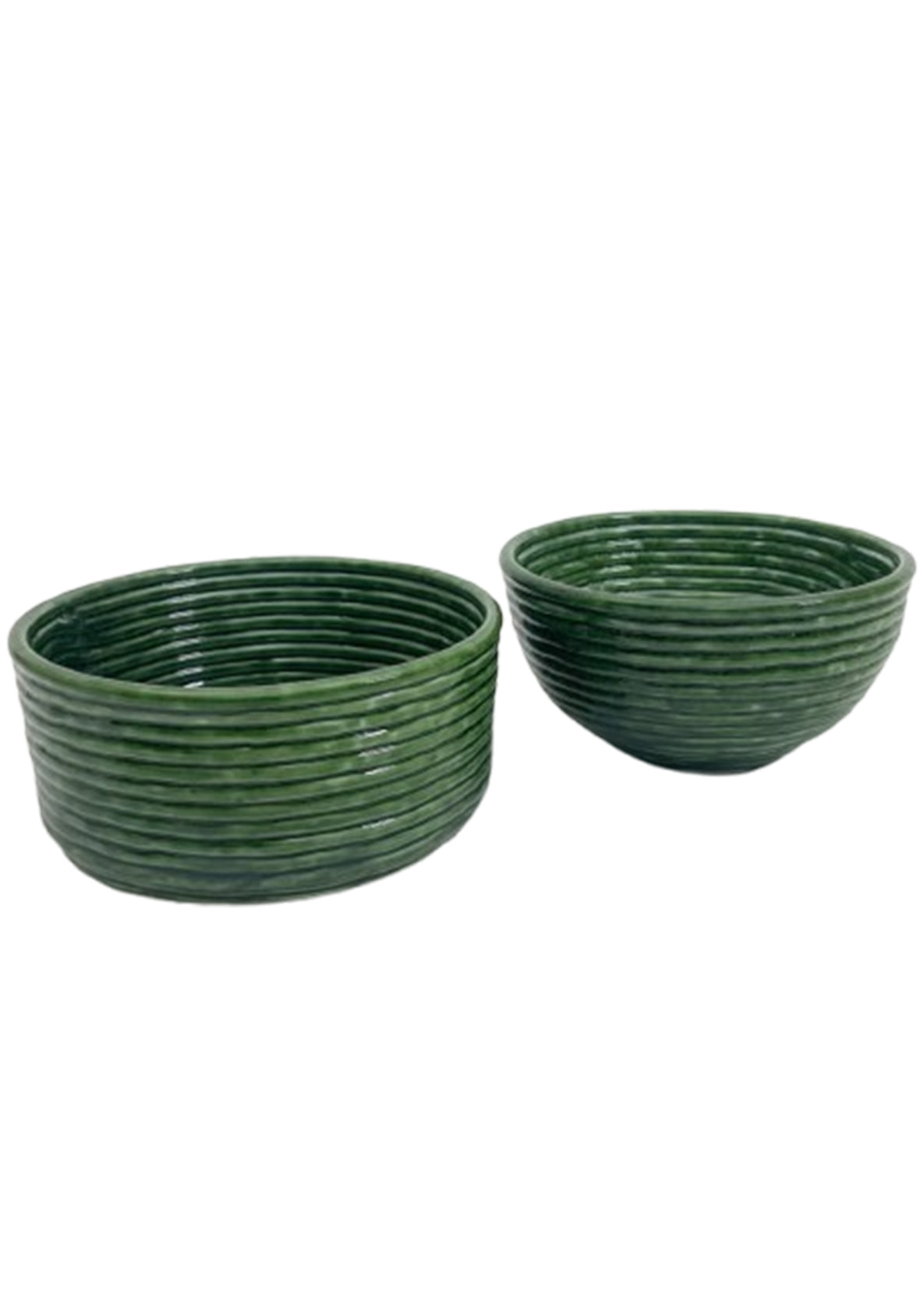 Bandeja Acanalada Verde Cerámica -Esmerald
