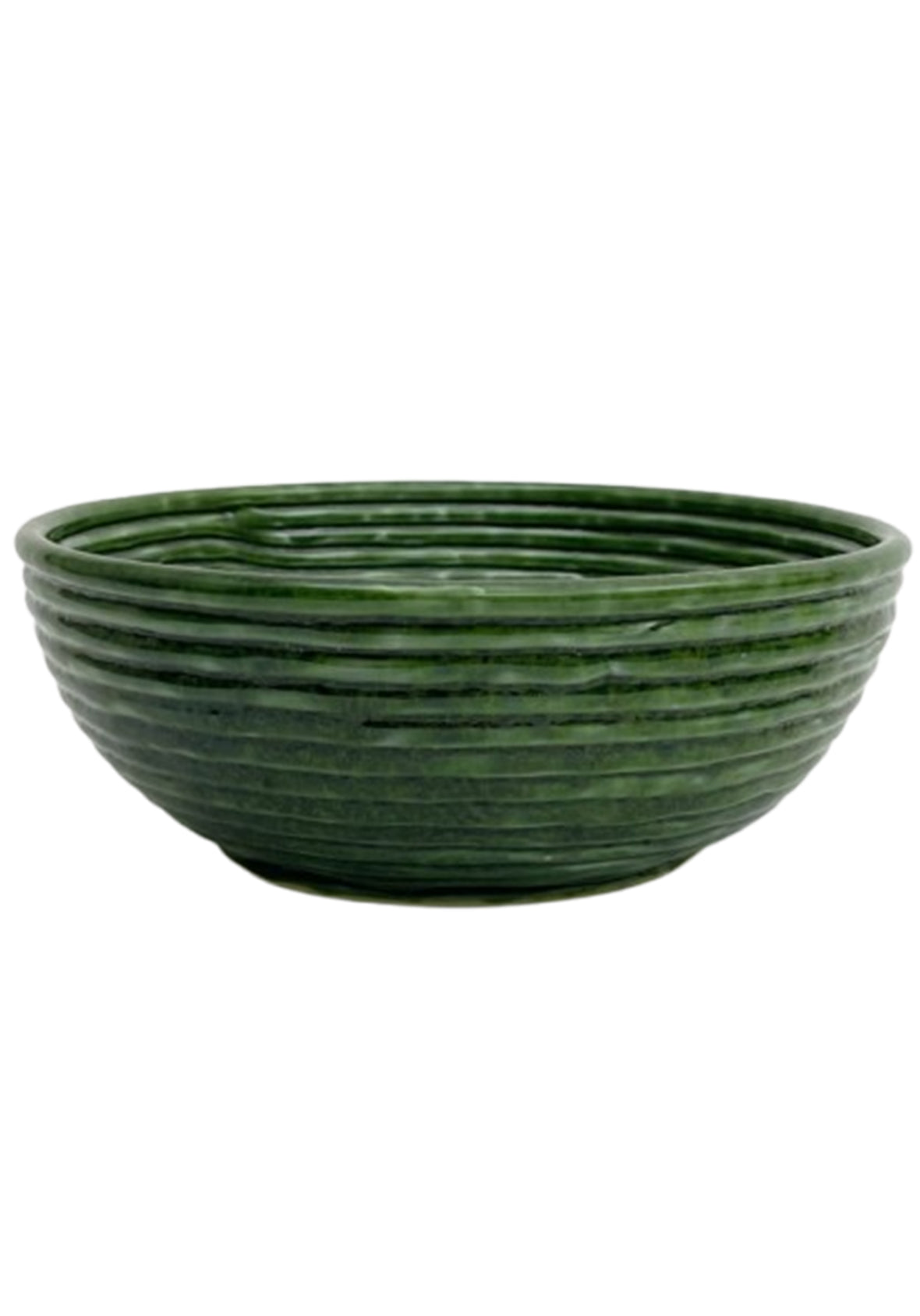 Tazón Acanalado Verde Cerámica- Esmerald