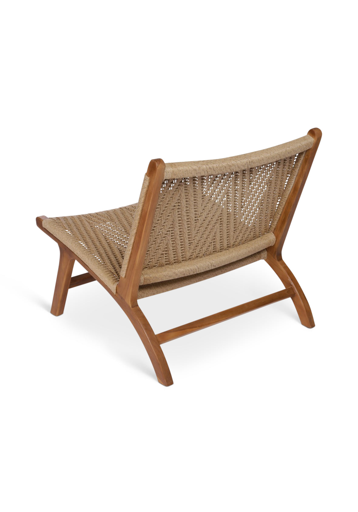 Sillón Exterior Bajo Teca y Mimbre Sintético