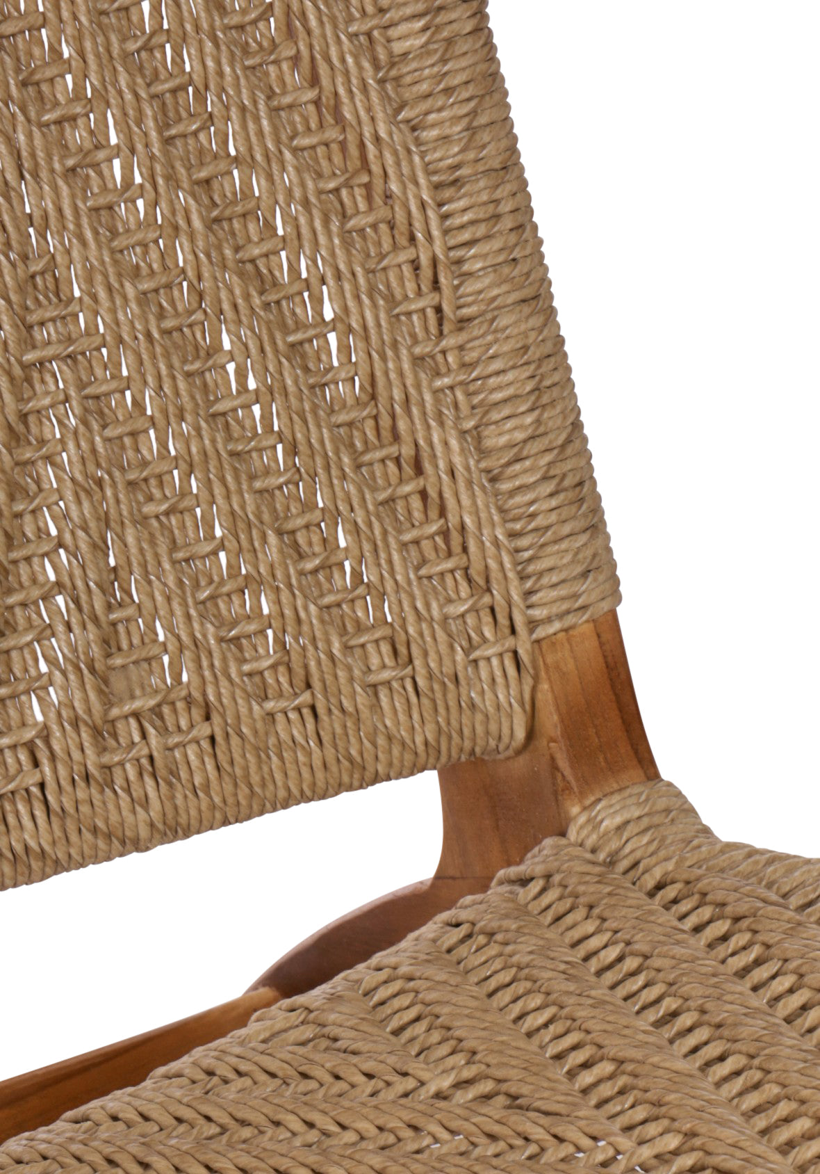 Sillón Exterior Bajo Teca y Mimbre Sintético