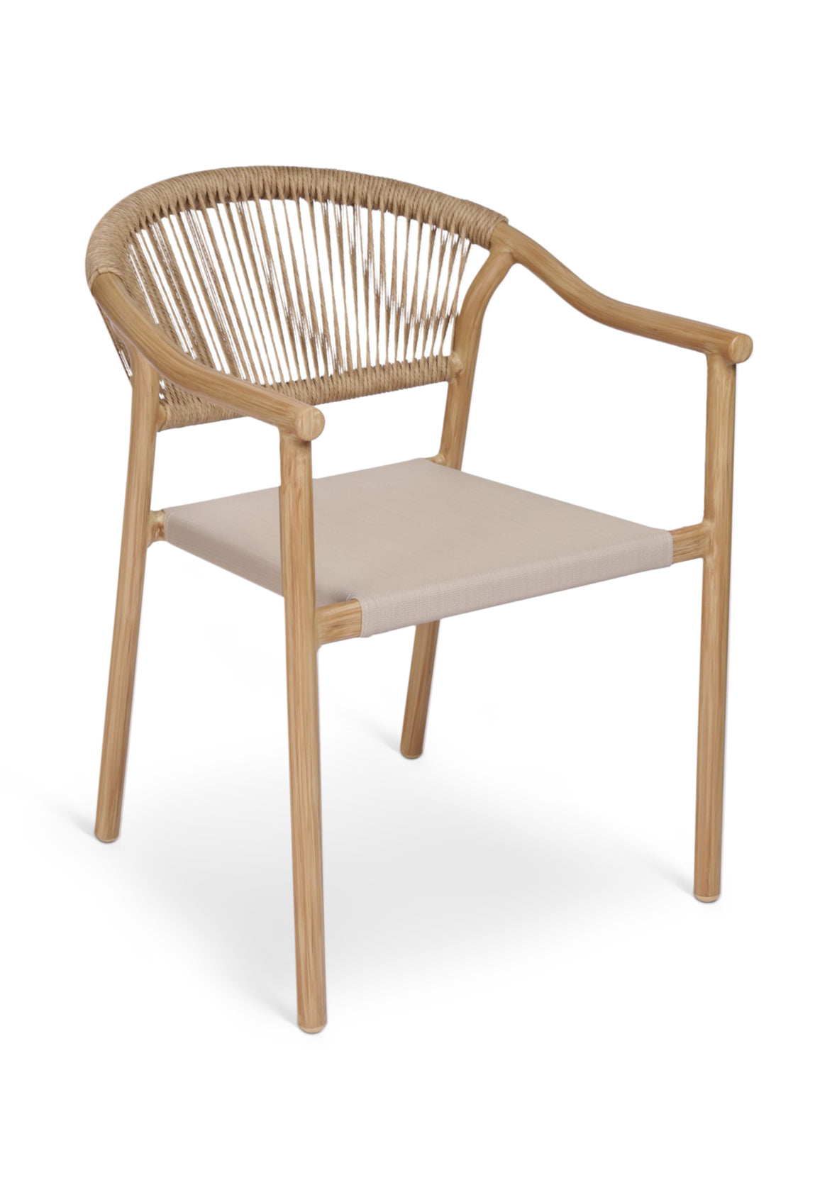 Silla de Exterior Alea de Aluminio con Respaldo Tejido Acabado Natural Claro