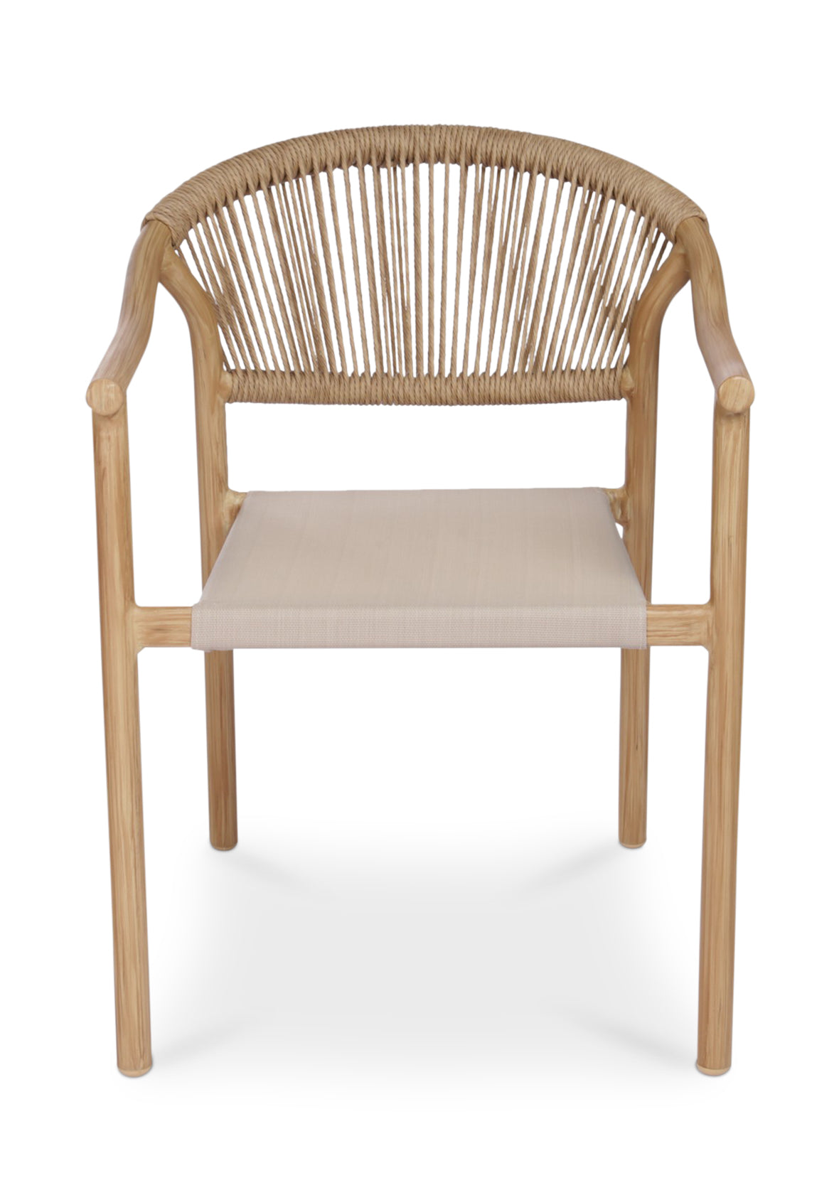 Silla de Exterior Alea de Aluminio con Respaldo Tejido Acabado Natural Claro