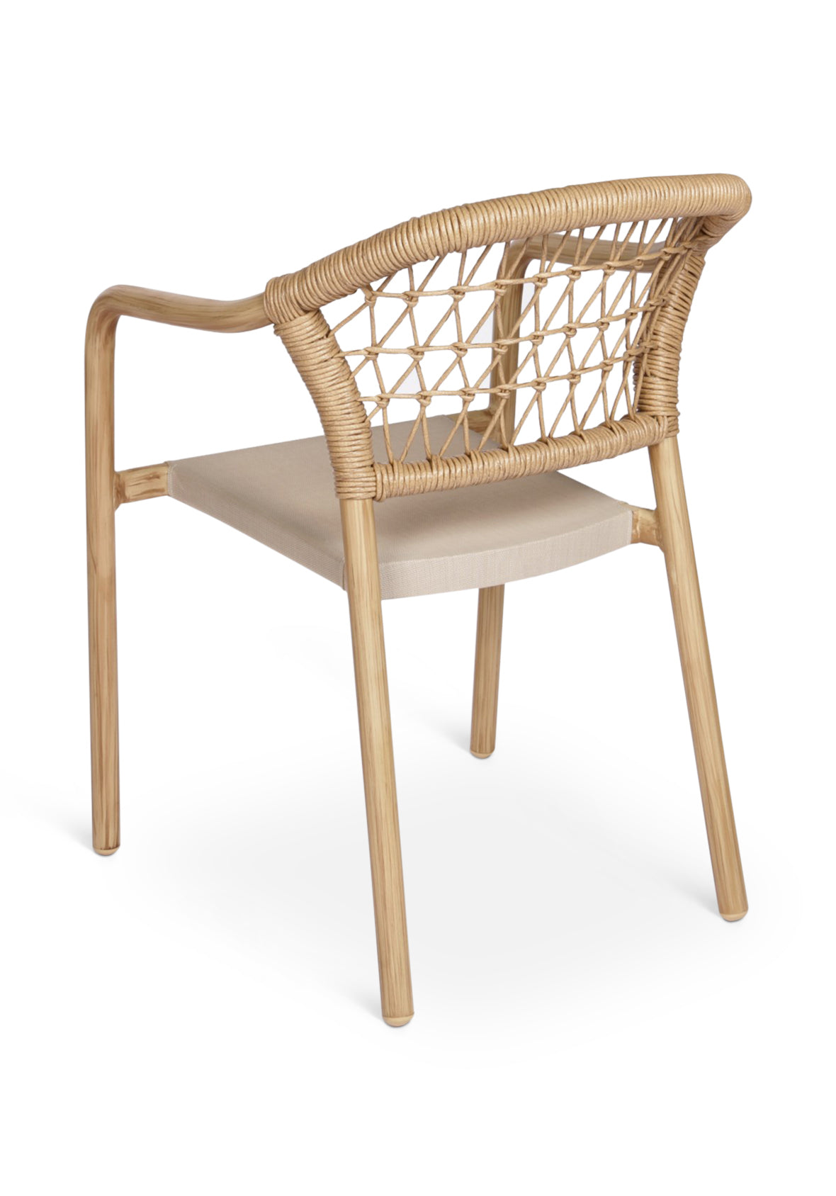 Silla Exterior Myra Aluminio Respaldo Tejido Efecto Madera