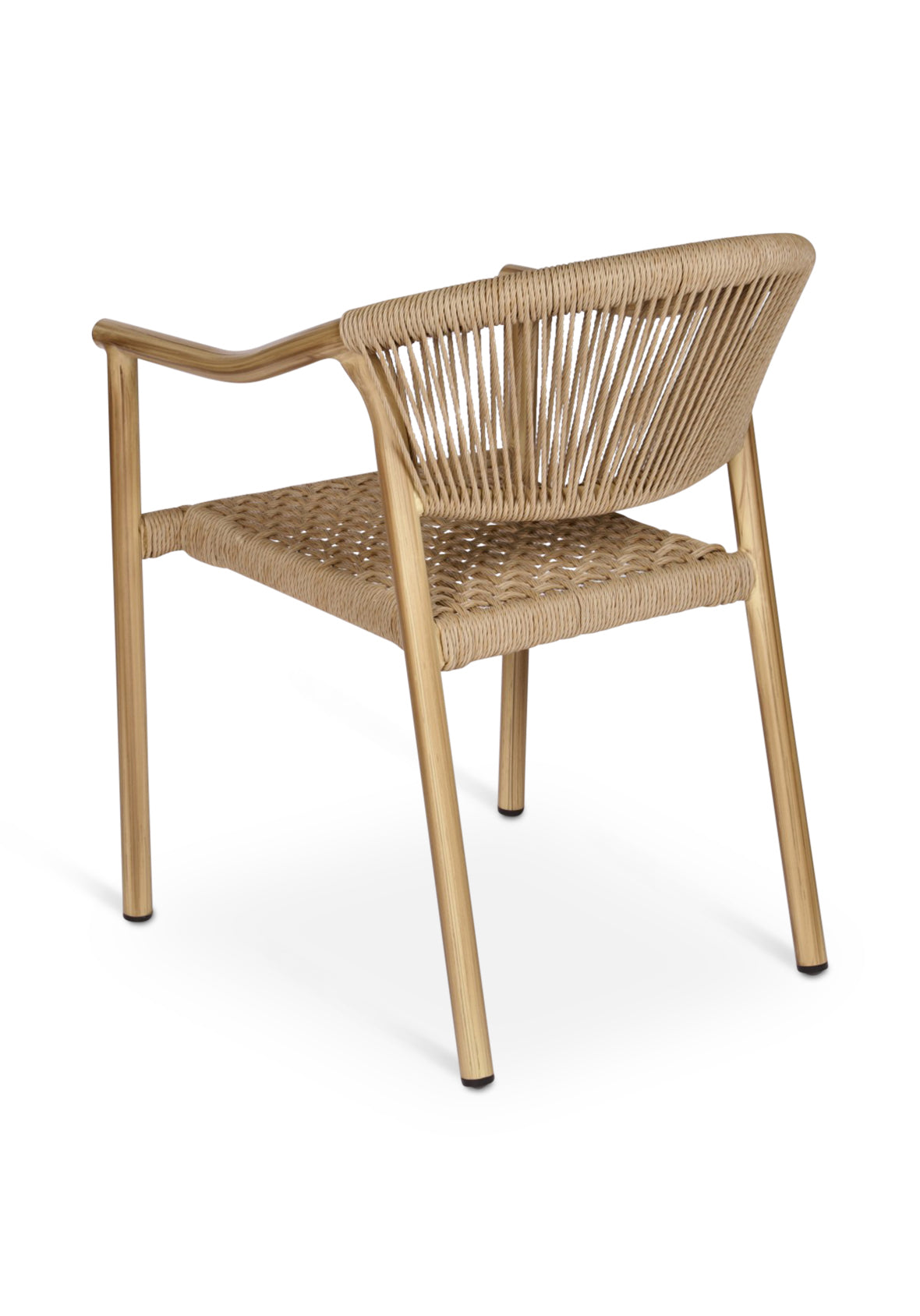 Silla de Exterior Alea de Aluminio con Respaldo Tejido Acabado Natural Obscuro