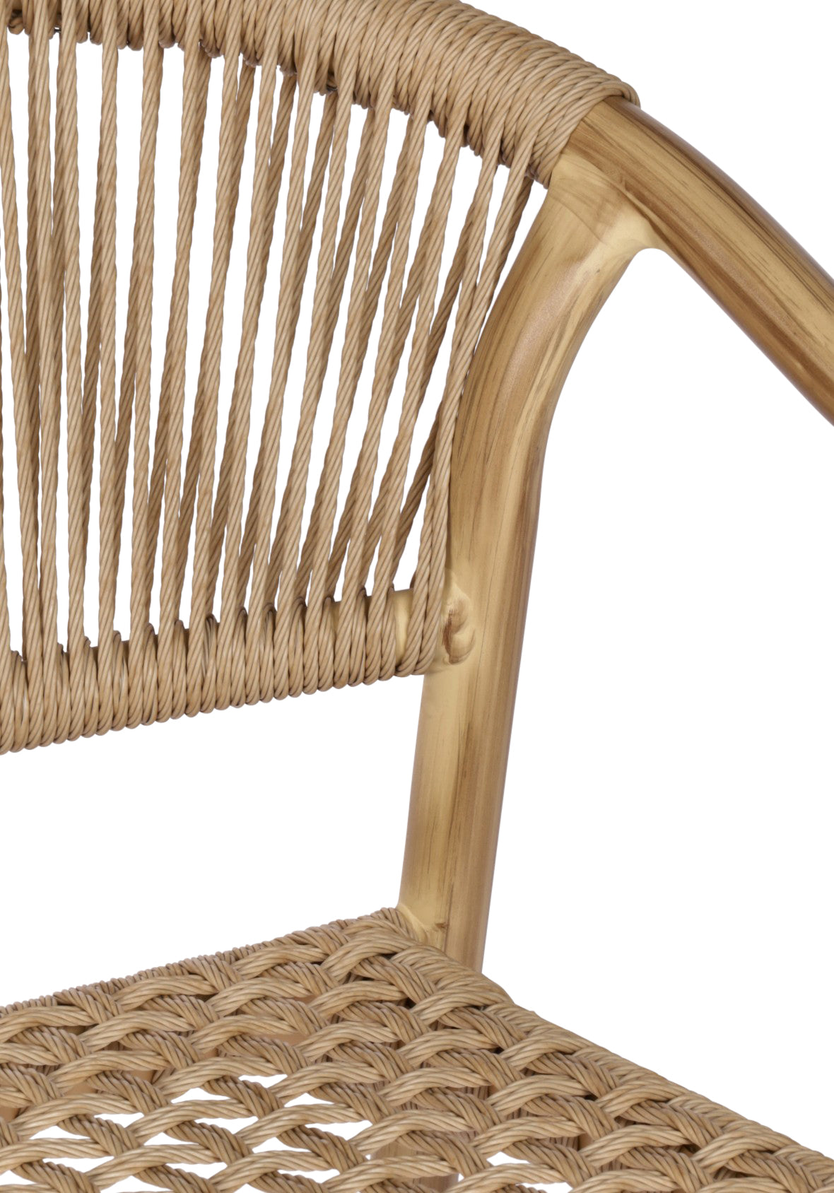 Silla de Exterior Alea de Aluminio con Respaldo Tejido Acabado Natural Obscuro