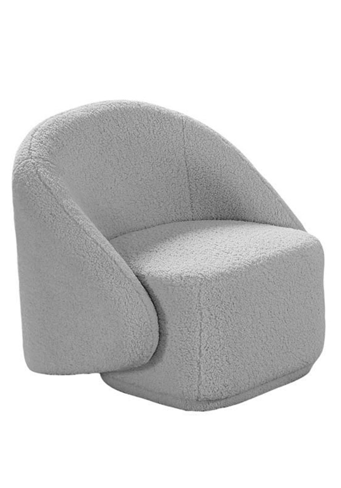 Sillón Individual Madsen Tapizado Tela Gris Claro