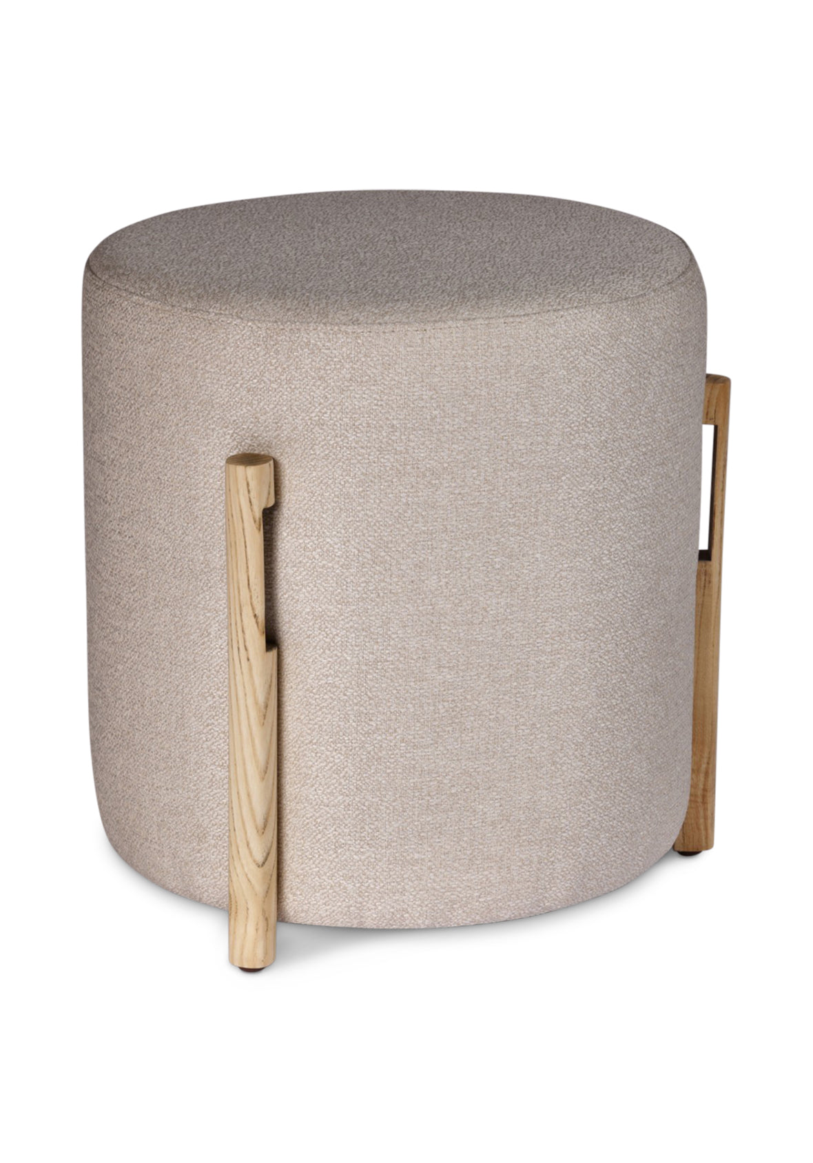 Taburete Axsel Tapizado Bouclé Base Madera Clara