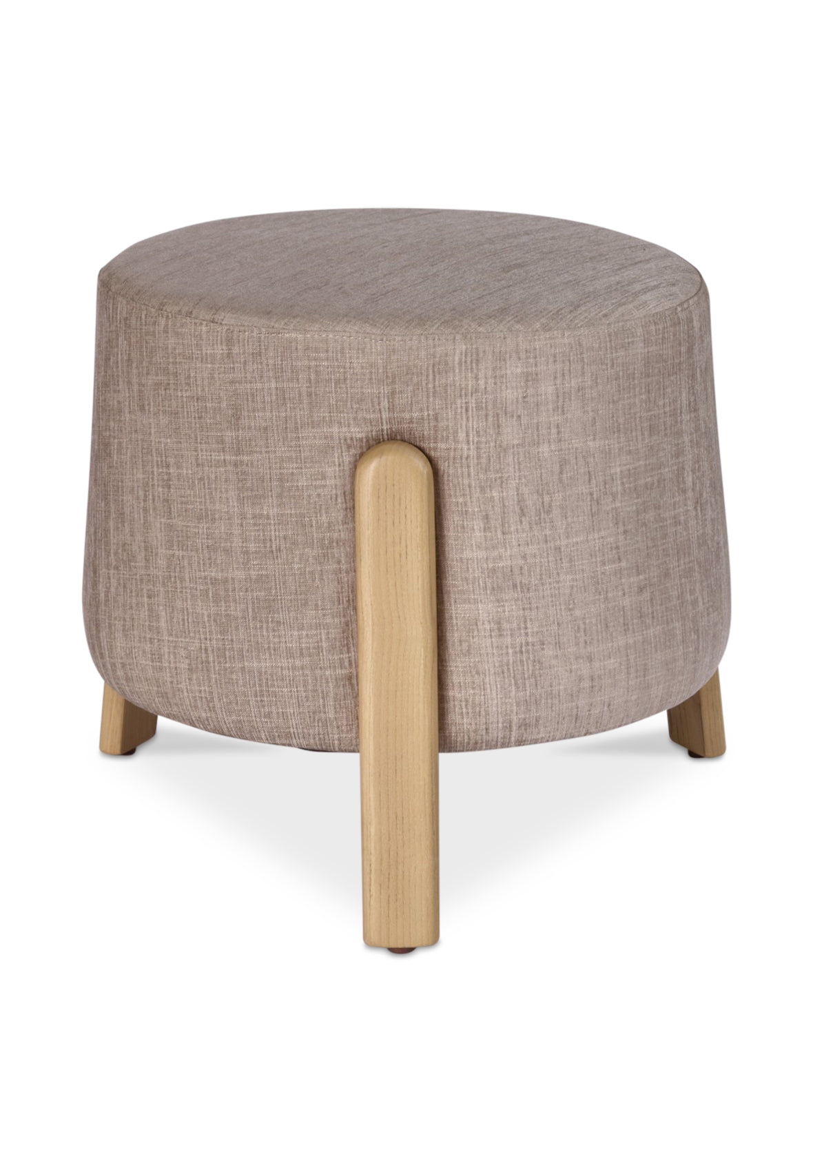 Taburete Esben Tapizado Tela Base Madera Natural