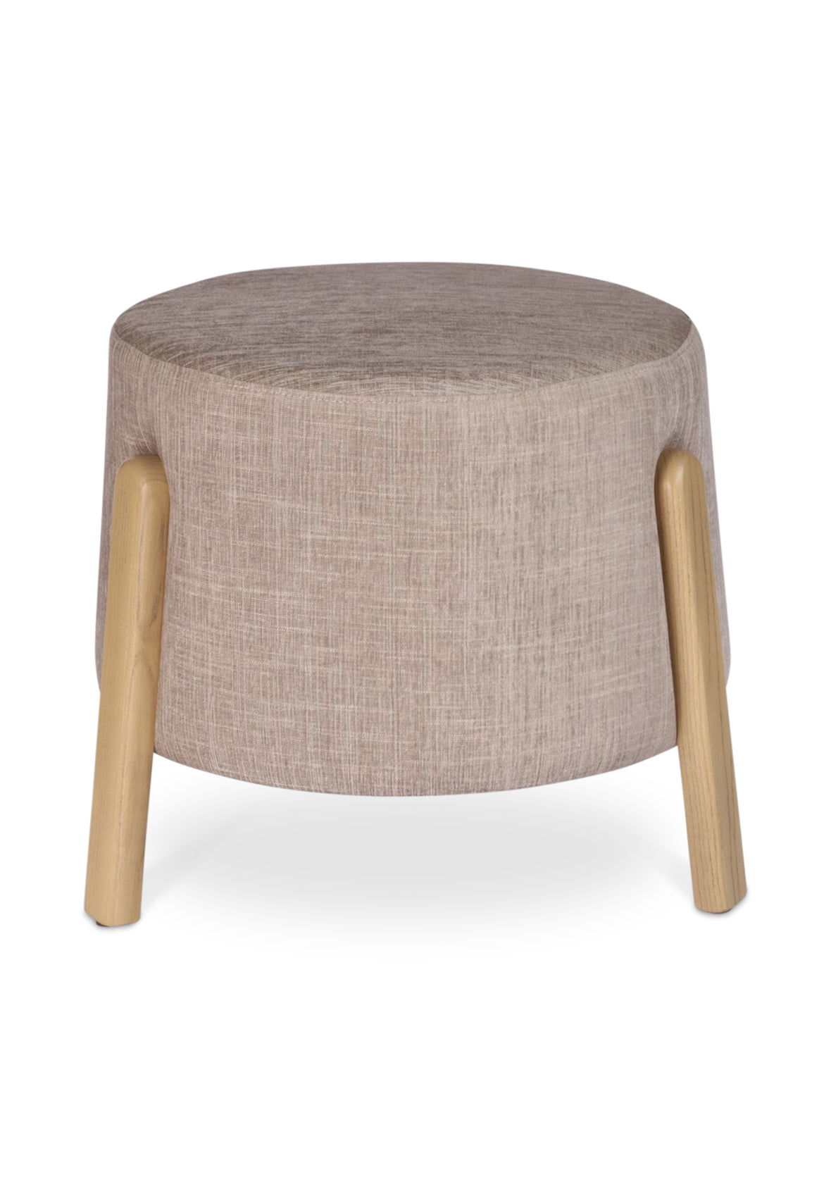 Taburete Esben Tapizado Tela Base Madera Natural