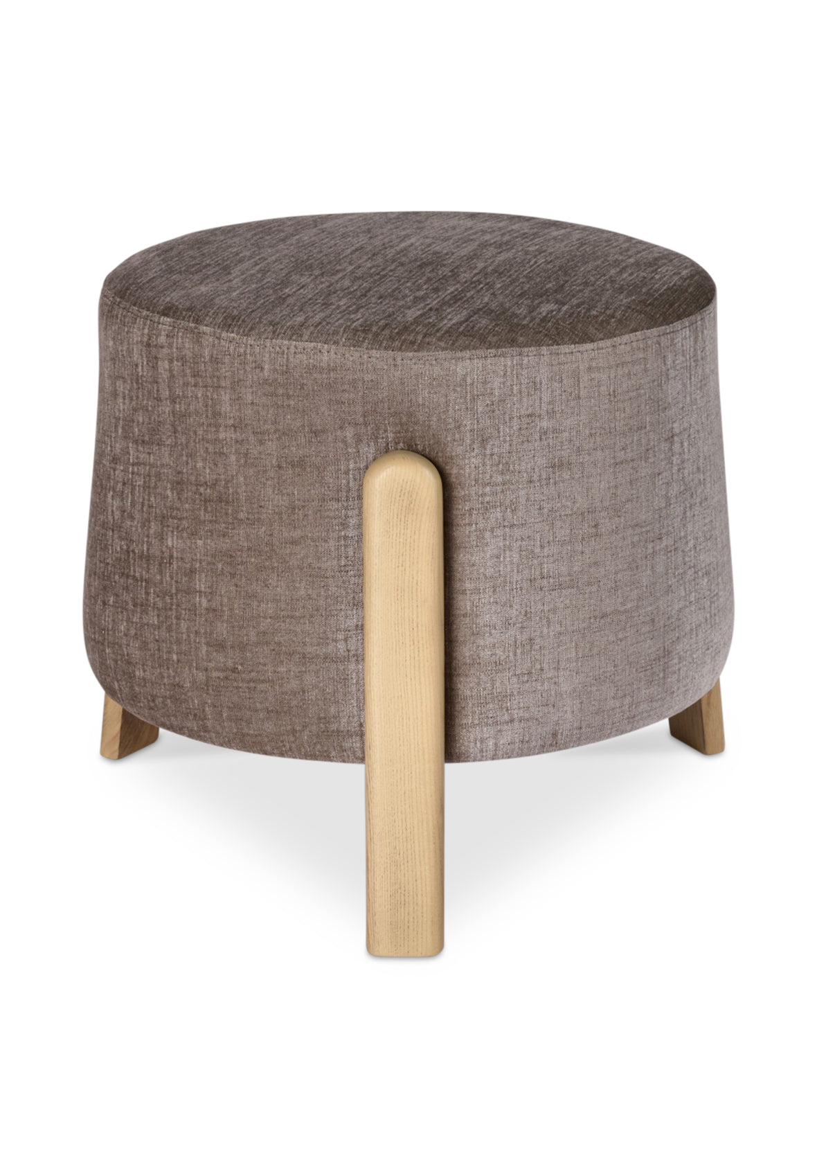 Taburete Esben Tapizado Tela Base Madera Natural
