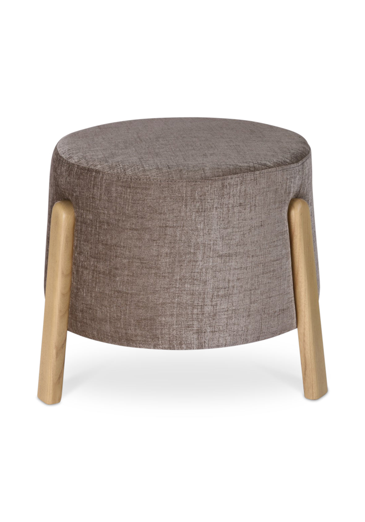 Taburete Esben Tapizado Tela Base Madera Natural