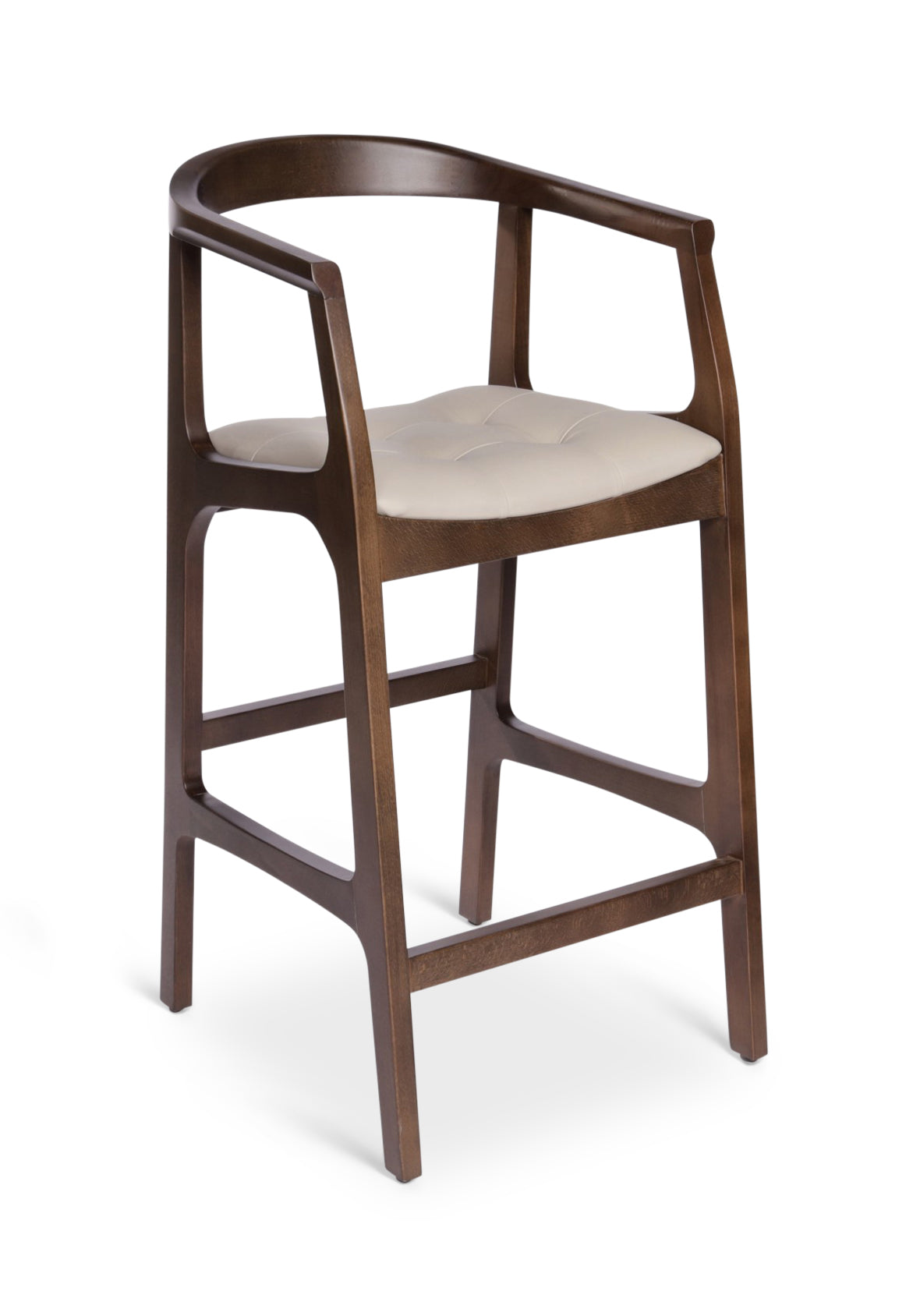 Banco Finn Nogal con Brazos y Asiento Arena