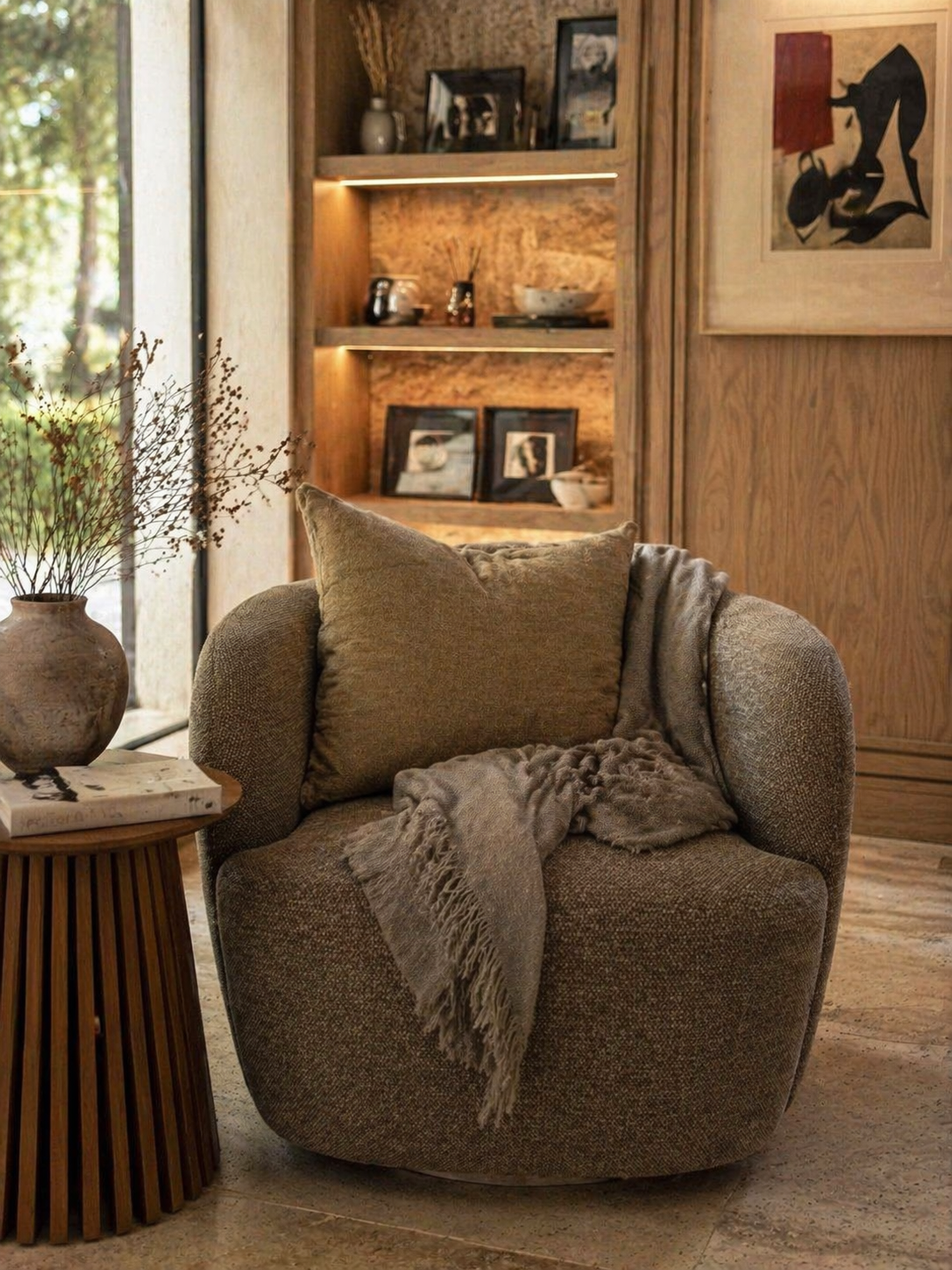 Sillón Individual Lund Tapizado en Bouclé
