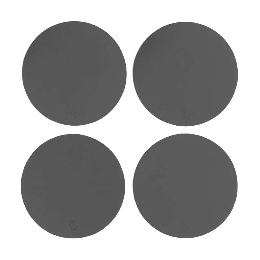 Set de 4 portavasos circulares Ruca de cuero reciclado