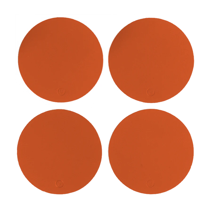 Set de 4 portavasos circulares Ruca de cuero reciclado