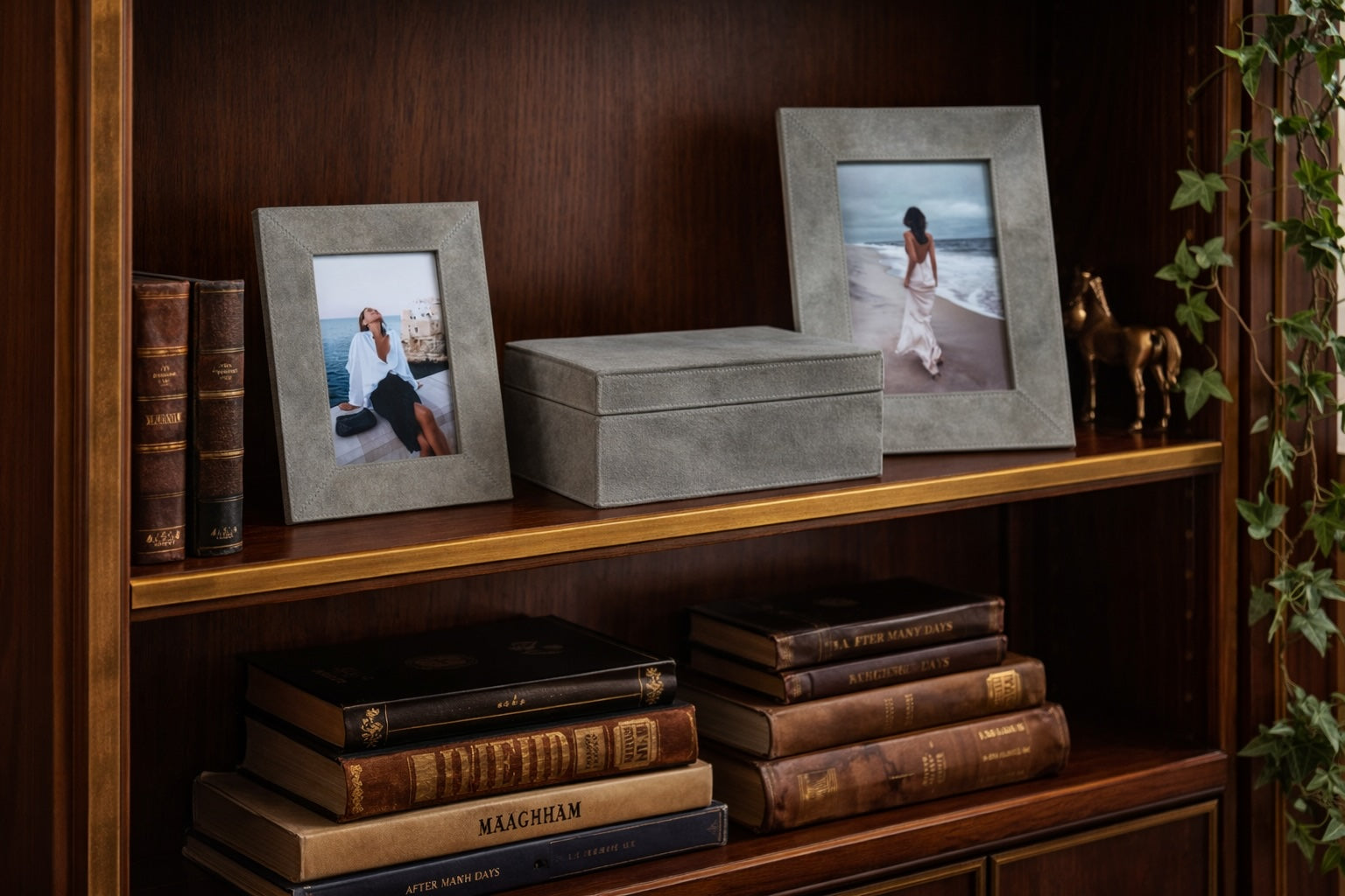 Caja Suede Chicago Lux en color gris