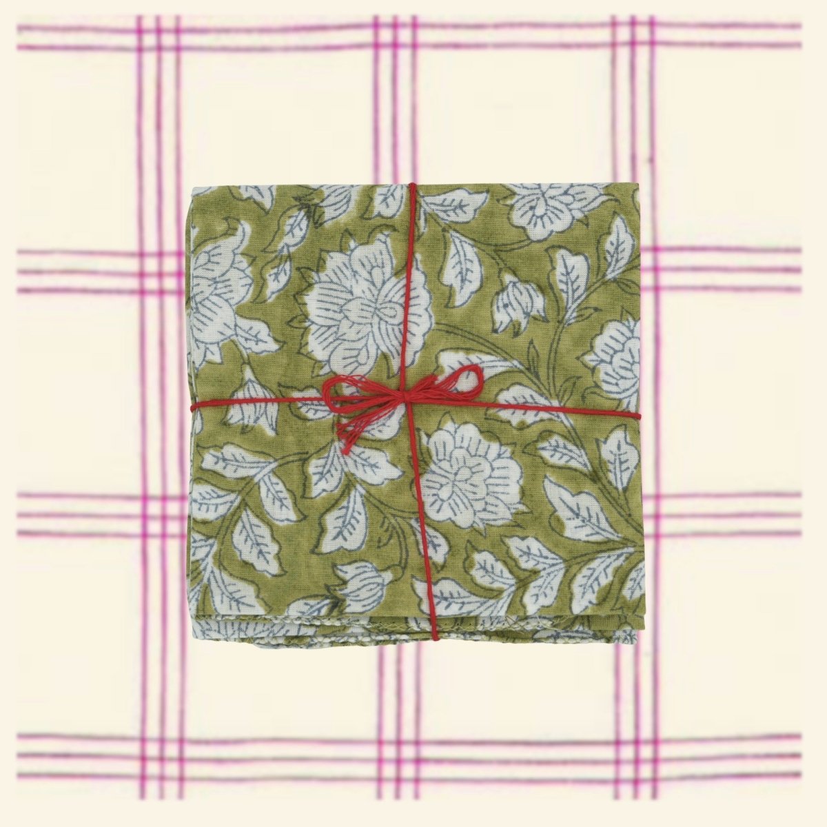 Servilletas Sevilla Verde (Set de 4) – Algodón Reciclado Artesanal